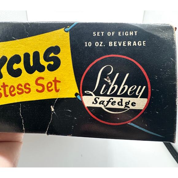 Vintage Libbey Circus Glasses Set – 1950s Original Box, Hostess Barware, 10oz - Picture 6 of 9